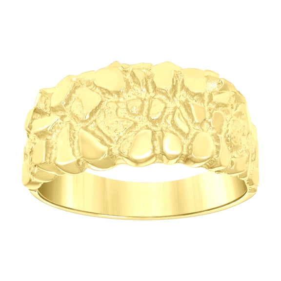 14k Yellow Gold Mens Nugget Fashion Ring