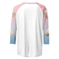 thumbnail image 5 of BiZtdJrK Women's Happy Easter Shirt 3/4 Sleeve Funny Tops Rabbit Graphic Colored Eggs Print Tees Cotton Crew Neck T-Shirts Easter Day Gifts Pink XL Weekly Sales, 5 of 6