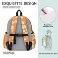 thumbnail image 5 of Baseball and Basketball Orange Pattern Cute School Backpack with Padded Back and Adjustable Shoulder Straps 13.4"x11"x4.7", 5 of 5