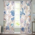 thumbnail image 3 of Sea Turtle Semi Sheer Curtains 84 Inch Length 2 Panels Set, Summer Coastal Nautical Coral Seahorse Sheer Kitchen Curtain Privacy Voile Window Curtain for Living Room Bedroom Rod Pocket Drapes, 3 of 7