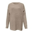 thumbnail image 4 of Women's Clothing Casual Pullover Sweaters Trendy Lightweight Knit Fall Top Oversized Sweater Soft Long Sleeve Crewneck Tunic Comfortable Loose Fit Winter Solid Color, 4 of 5