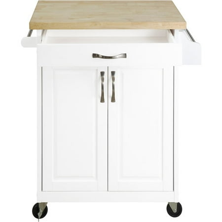 Kitchen Island Shelves - Mainstays Kitchen Island Cart, White