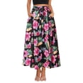 thumbnail image 5 of Nlife Women Hawaiian Floral Maxi High Waist Split Thigh Long Skirt with Pockets, 5 of 7
