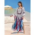 thumbnail image 2 of Edolynsa Beach Kaftan Cover up for Women Plus Szie Moroccan Dress Boho Arabic Dresses Maxi Resort Wear Caftan Loungewear House Wear, 2 of 8