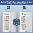 thumbnail image 4 of BANGSON 7.0 Cu.ft Upright Freezer,Convertible Upright Freezer/Refrigerator, Garage Ready Single Door Compact Freezer for Kitchen, Apartment, Office - White, 4 of 7