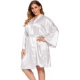 thumbnail image 1 of GFDYREE Women's Plus Size Satin Robes Plus Size Silky Kimonos Robes Sleepwear,Short, 1 of 5