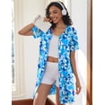 thumbnail image 3 of Ekouaer Women Zipper Robes Short Sleeves Housecoat Lightweight Bathrobes Zip Up Robe Casual Nightgown with Pockets, 3 of 6