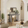 thumbnail image 2 of Aheaplus Farmhouse 47" Console Table with Power Outlets & Motion Sensor Light - Narrow Storage Entryway Table for Hallway/Living Room，White Oak, 2 of 7