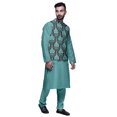 thumbnail image 2 of Atasi Traditional Mens Dupion Silk Kurta Pajama Set With Nehru Jacket Men Wear, 2 of 3