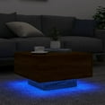 thumbnail image 2 of vidaXL Coffee Table with LED Lights Brown Oak 55x55x31 cm, 2 of 5