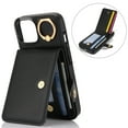 thumbnail image 3 of Allytechgroup iPhone 13 Wallet Case, Ring Holder Stand Cards Slots Shockproof Retro Flip Back Cover Phone Case for Apple iPhone 13, Black, 3 of 7