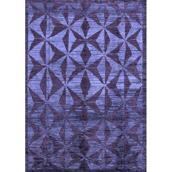 Ahgly Company Indoor Rectangle Abstract Blue Modern Area Rugs, 7' x 9'