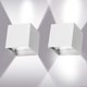 thumbnail image 1 of apliques de pared para interior y exterior, ángulo de haz ajustable, aplique de pared LED con carcasa de aluminio, diseño superior e inferior, aplique de pared impermeable IP65 (luz blanca), 1 of 5