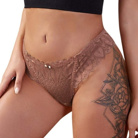 

CLZOUD Plus Size Cheeky Panties Watermelon Red Polyester Womens Underwear Lace Panties Ladies Brief for Women L