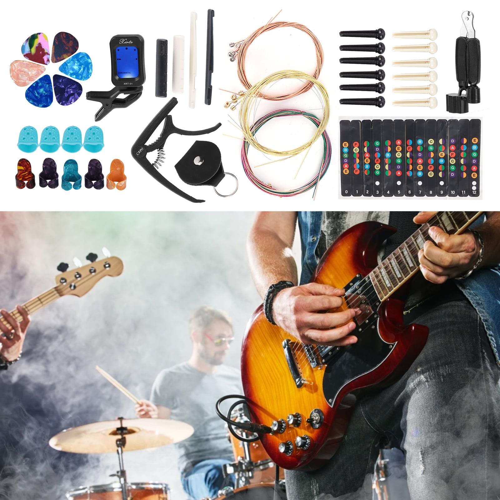 Khall Guitar Strings Replacement Pack,Guitar Strings Replacement Tool