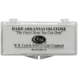 Genuine Arkansas Hard (Fine) Pocket Knife Sharpening Stone Whetstone 3 x  1 x 1/4 in Leather Pouch FAP-13A-L