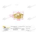 thumbnail image 3 of Stainless Steel Foot Rail Tubing End Caps for 2" OD Handrail Tubings, Satin Golden Finish, Tapered End Caps, 3 of 4