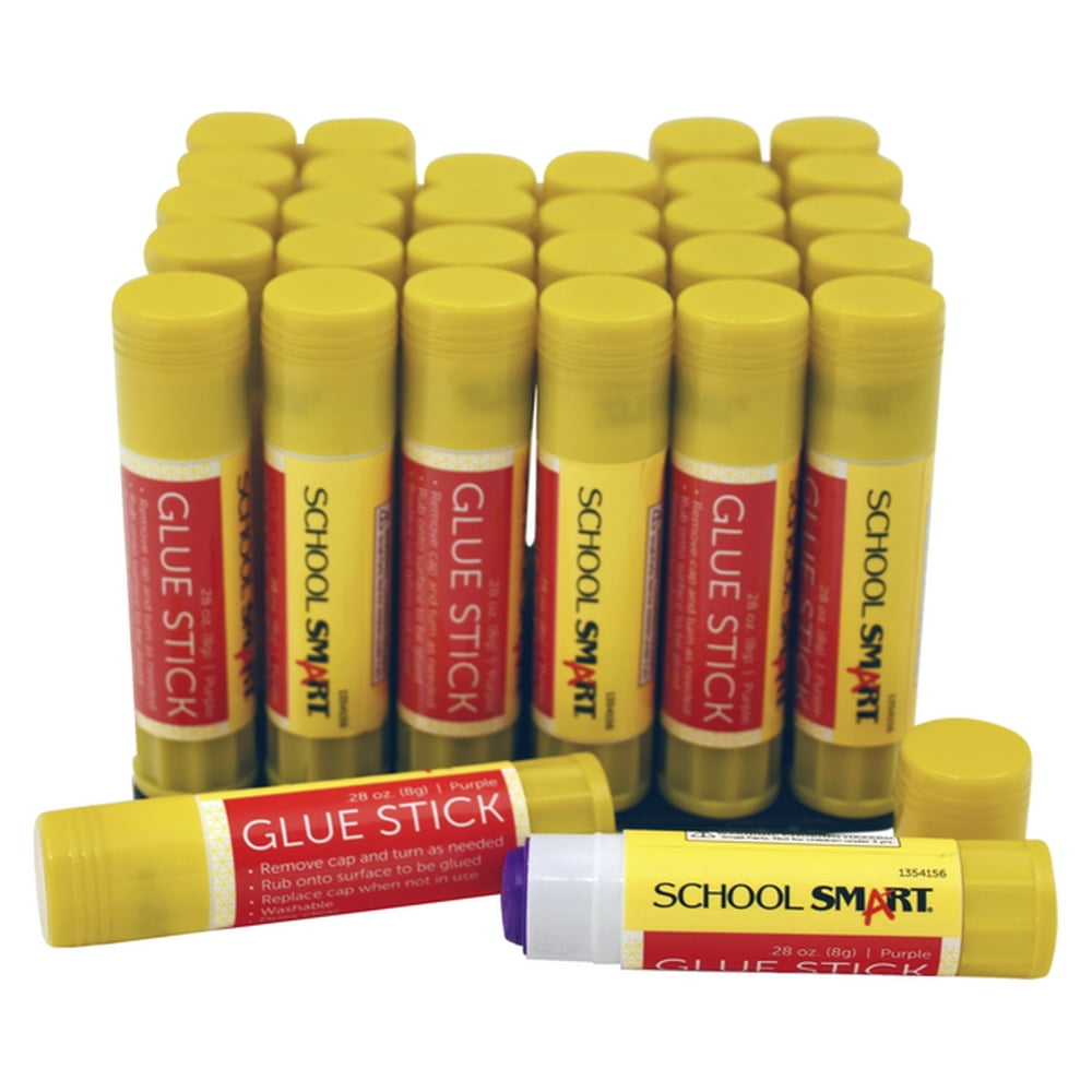 School Smart Non Toxic Washable Glue Sticks, 0.25 oz, 30Pack Walmart