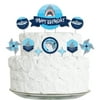 Big Dot of Happiness Shark Zone - Jawsome Shark Birthday Party Cake Decorating Kit - Happy Birthday Cake Topper Set - 11 Pieces
