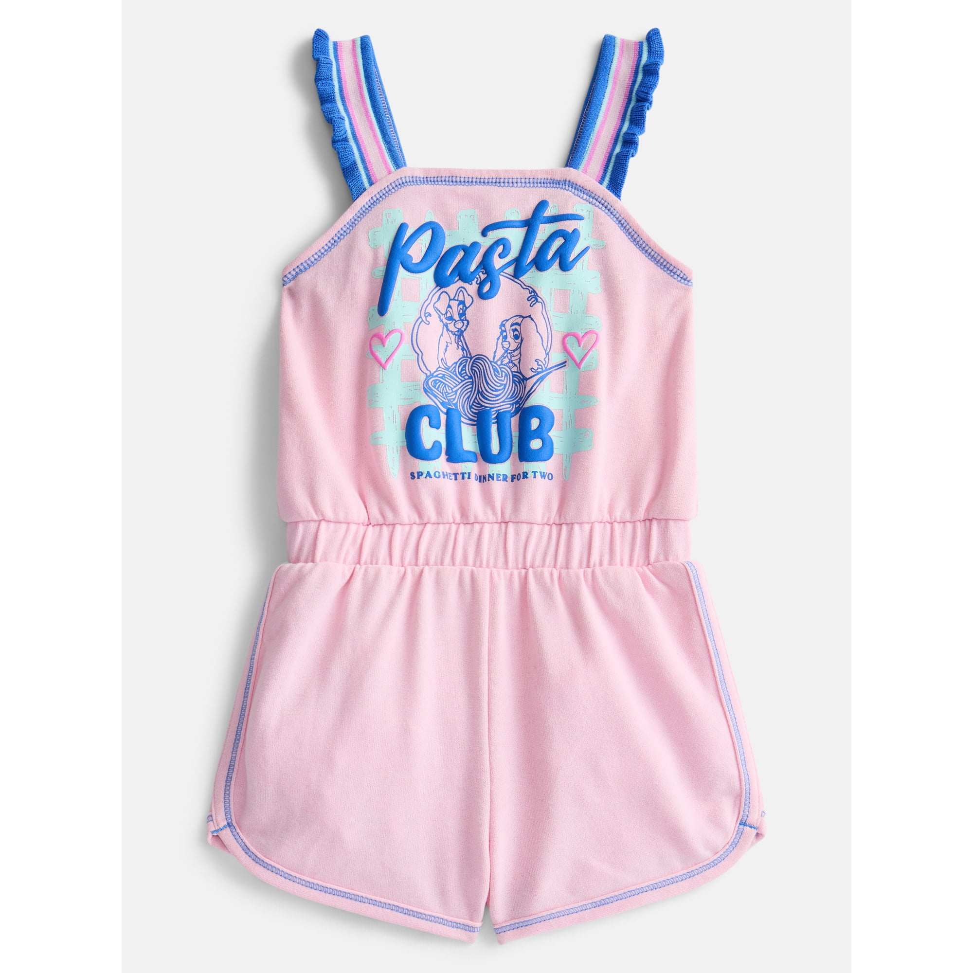 Disney Lady & The Tramp Toddler Girls Sleeveless Romper, Sizes 12M-5T