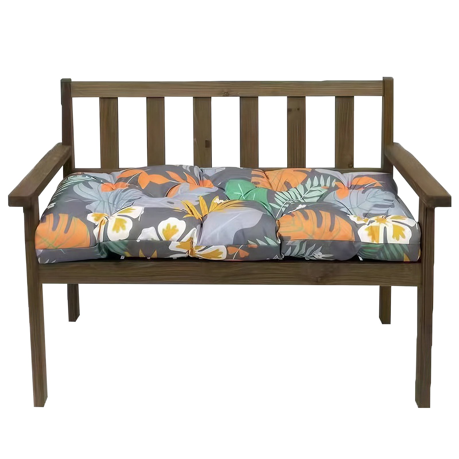 Eurhowing Thick Outdoor Bench Cushion, 52"x20"x4" Waterproof Fade-Resistant Porch Swing Cushions with Ties, High-Density Patio Garden Furniture Cushion, Floral