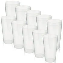 Reusable Plastic Cups 11 oz Tumblers Cups 12 Pcs Stackable Beverage Cups Drinking Glasses Break Resistant Water Glass for Party Home Travel( BPA-free,Dishwasher Safe,Freezer Safe)Topboutique