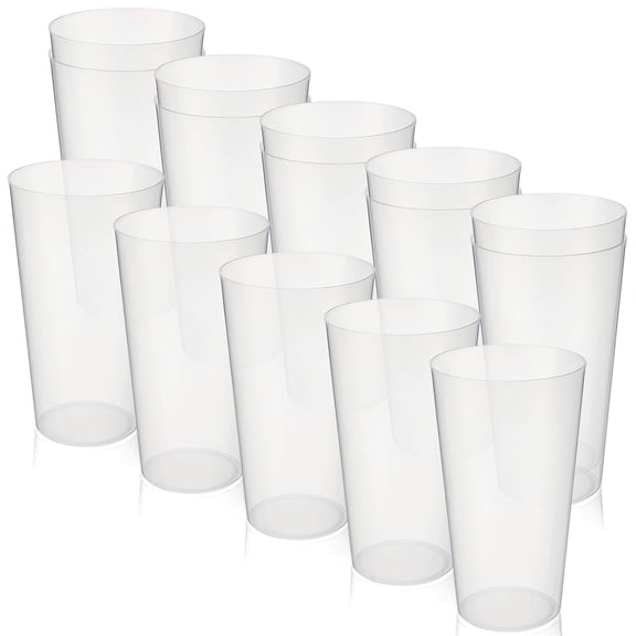 Reusable Plastic Cups 11 oz Tumblers Cups 12 Pcs Stackable Beverage Cups Drinking Glasses Break Resistant Water Glass for Party Home Travel( BPA-free,Dishwasher Safe,Freezer Safe)Topboutique