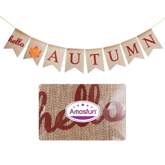 FUTUREORYY Autumn Bunting Banner Multi Brown Harvest Festival Decorations Swallowtail Shape 1Set