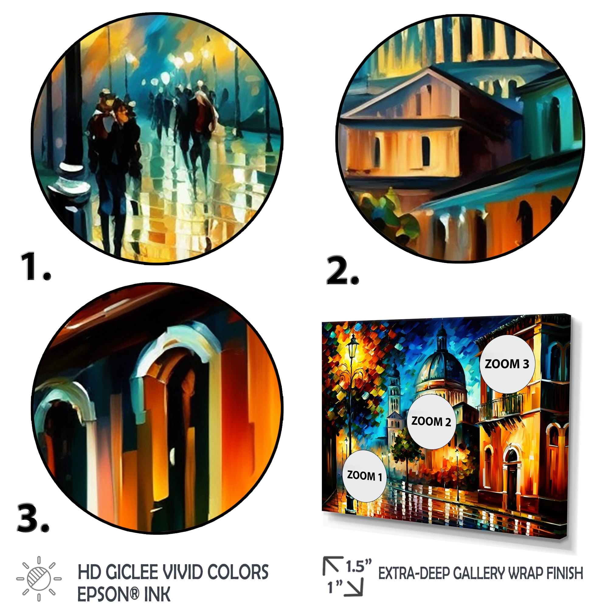 Designart Colorful City In Italy II Canvas Wall Art
