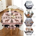 thumbnail image 5 of Black Bear Deer Tribal Round Tablecloth -Country Cabin Bear Deer Vintage Farmhouse Style Design Waterproof Antiwrinkle Tablecloths,Parties, Weddings, Kitchen Table Cover 60", 5 of 6