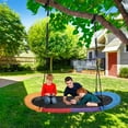 thumbnail image 5 of RedSwing 65" Saucer Swing – Giant Platform Swing for Kids, Heavy-Duty Outdoor Playground Swing, 500 lbs Capacity, Easy to Assemble, Rainbow, 5 of 9