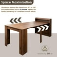 thumbnail image 5 of 20"-99" Extendable Dining Table with Storage for 2-10 People, Modern Modular Extension Table, Space-Saving Extra Long Folding Dining Table, Multifunctional Conference Meeting Table, Walnut, 5 of 8