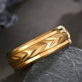 thumbnail image 3 of GY Yellow Gold Plated 8mm Titanium Steel Mens Ring Men Wedding Band Man Ring, 3 of 7