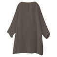 thumbnail image 5 of Loose Solid Color Women's Shirt - Stand Collar, Long Sleeve, for Casual and Festival Wear, 4Xl, Brown, 5 of 8