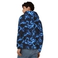 thumbnail image 4 of Wukai Blue Lightning Print Men's Zip-Up Hoodie,Fleece Full-Zip Hoodie for Men, Hooded Sweatshirt-Small, 4 of 5