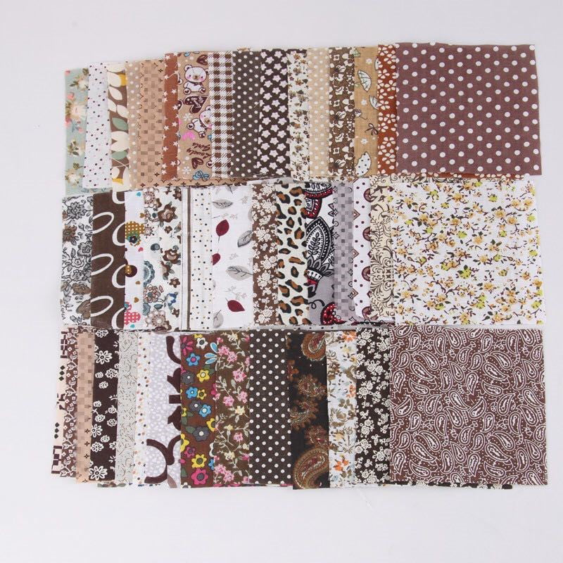 50PCS DIY Square Quilting Floral Cotton Patchwork Cloth For Craft Sewing 10x10cm 