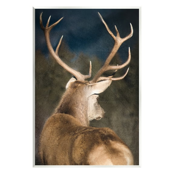 Stupell Industries Rustic Dark Deer Portrait Animals & Insects Painting Unframed Art Print Wall Art, 10 x 15