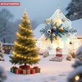 thumbnail image 3 of Elegant Metal Hanging Christmas Tree Wind Spinner - Festive Ornaments & Layered Design for Yard & Garden Decor, 3 of 7