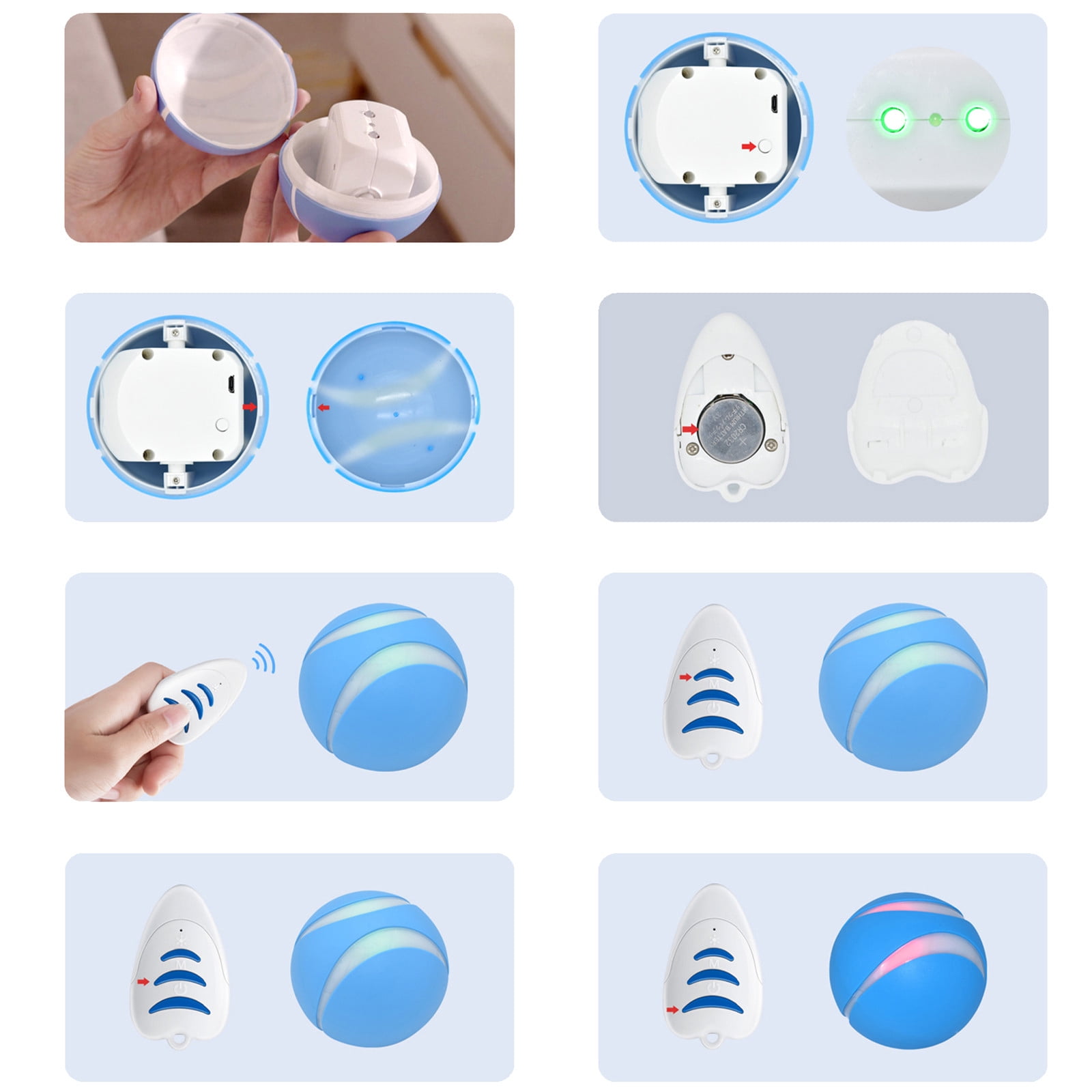 Smart Interactive Cat Toy 360 Degree Self Rotating Ball Cat Toy Cute for Cat Dog