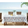 thumbnail image 2 of Newbridge Square Vinyl Flannel Backed Tablecloth, 52 x 52 Inch, Fish School, Indoor/Outdoor Waterproof Table Cloth, Cape Cod Print, Summer Party, 2 of 9
