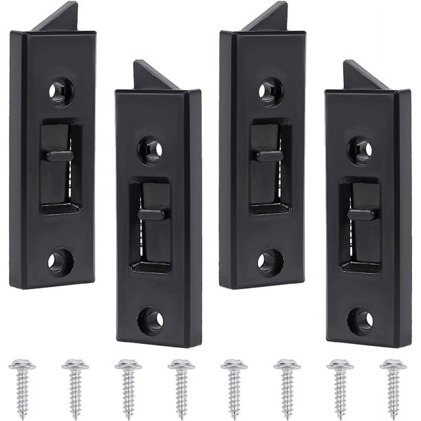 pares de pestillos de inclinación para ventanas de repuesto y cerraduras de hardware de construcción de plástico, reemplazo de cerradura deslizante con espaciado central de 2 orificios a presión con