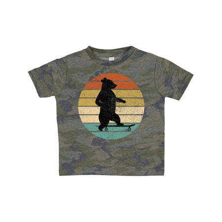 

Inktastic Skateboard Bear Retro Sunset Gift Toddler Boy or Toddler Girl T-Shirt