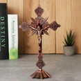 thumbnail image 3 of SPRING PARK Antique Gold Cross INRI Catholic Altar Standing Religious Crucifix Base, 3 of 7