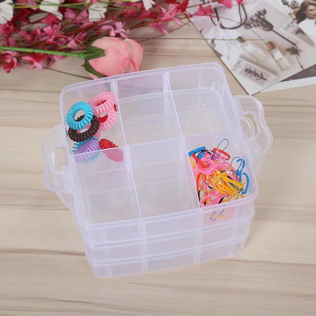 GUOOL 2x Plastic Organizer Container Storage Box for Jewelry Beads Earring
