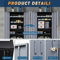 thumbnail image 2 of STANI Metal Garage Storage Cabinet with 2 Doors and 5 Adjustable Shelves - 71" Steel Lockable File Cabinet,Locking Tool Cabinets for Office,Home,Garage,Gym,School (Gray Black), 2 of 6