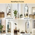thumbnail image 6 of 16''x48'' Full Length Mirror, Modern Oval Door Mirror with Hanging Leather Cord, Wall Mounted Mirror for Bathroom Vanity Living Room Bedroom Entrance, 6 of 8