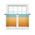 thumbnail image 7 of Turquoise Orange Sheer Curtains 45 inches Long 2 Panels Set Stripe Gradient Tiers Sheers Rod Pocket Small Window Short Curtains for Kitchen Cafe, Each 52" W x 45" L, 7 of 7