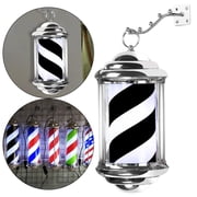 Waterproof Barber Pole LED Light ,Retro Style Hair Salon Shop Sign ,Rotating Wall Lamp ,W/ Hanging Bracket ,Save for Outdoor Hairdressing 32cm