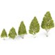 thumbnail image 1 of 5 miniárboles de álamo blanco decorativos novedosos (hojas verde claro), 1 of 5