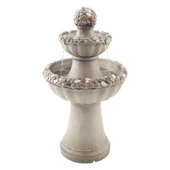VEVOR Outdoor Water Fountain 2-Tier Rock Base Style 36.5 in Height Fountains